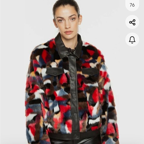 Desigual Jackets & Blazers - Desigual Multicolor Faux-Fur Jacket with Leather Trim